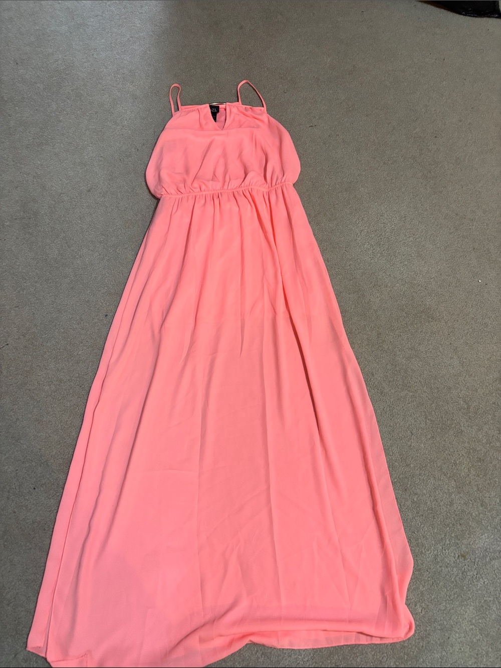 Rue21 Coral Maxi Dress with Spaghetti Straps